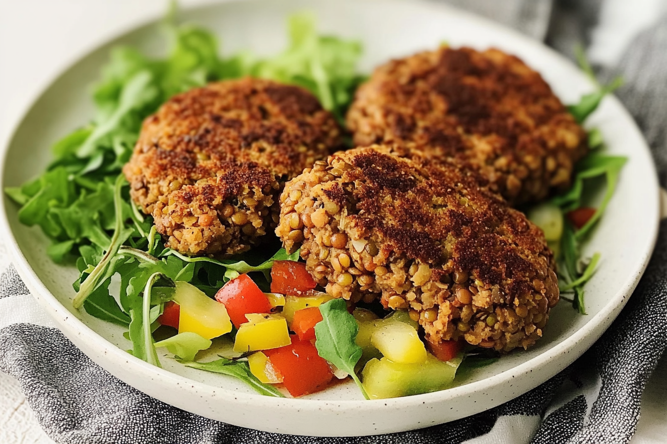 Hamburguesas de lentejas y pimiento