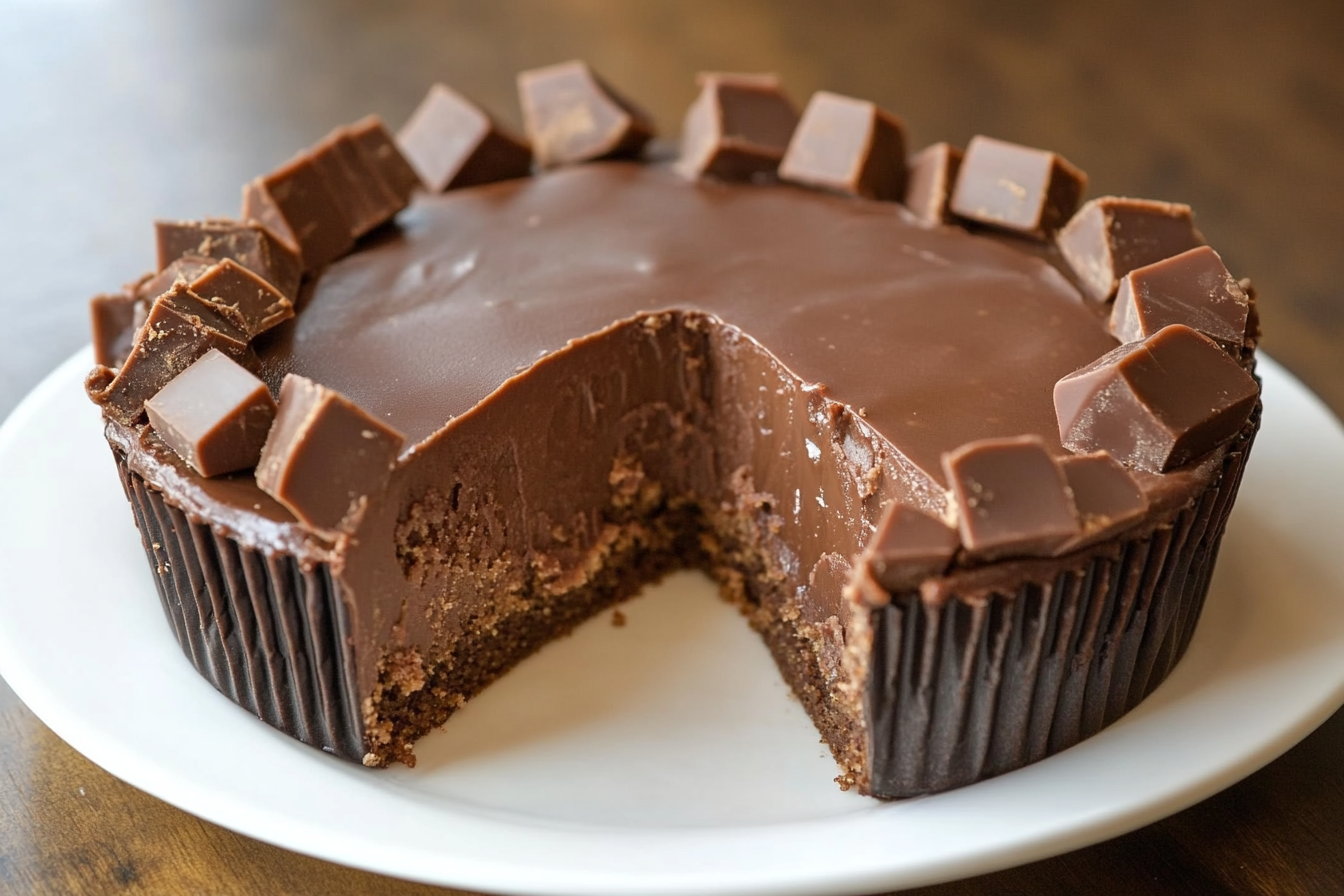 Pastel galáctico de chocolate y mantequilla de maní