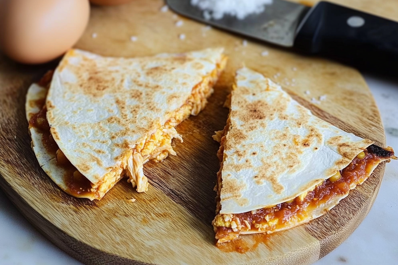 Quesadillas de pollo y huevo