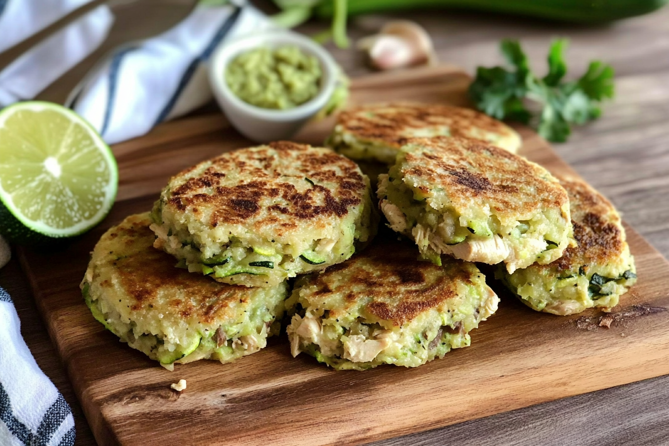Arepas de calabacín rellenas