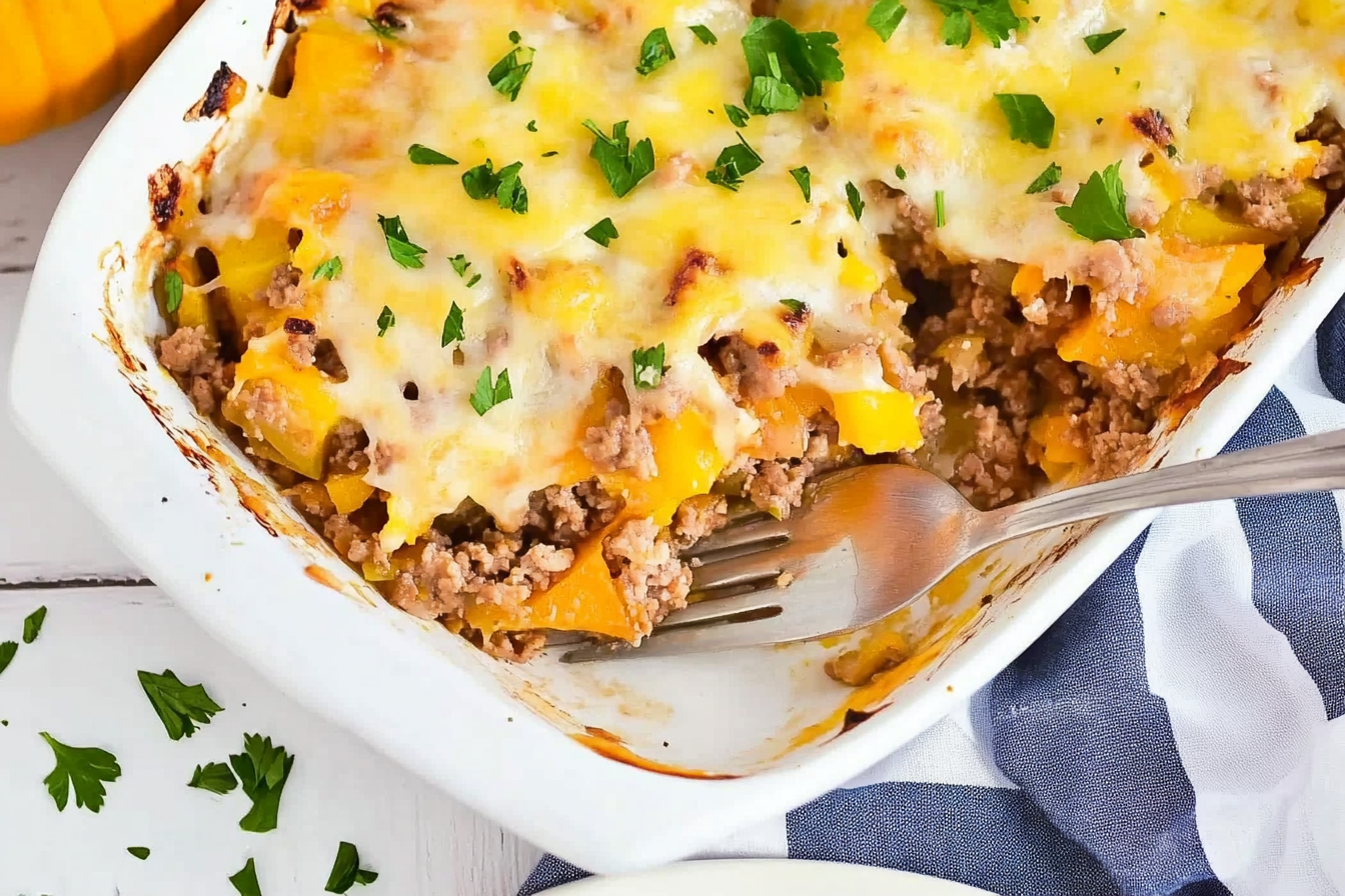 Calabaza asada con carne picada