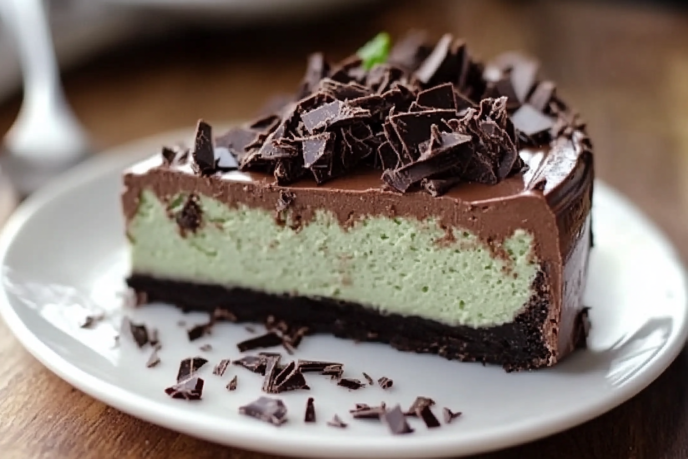 Cheesecake de menta y chocolate
