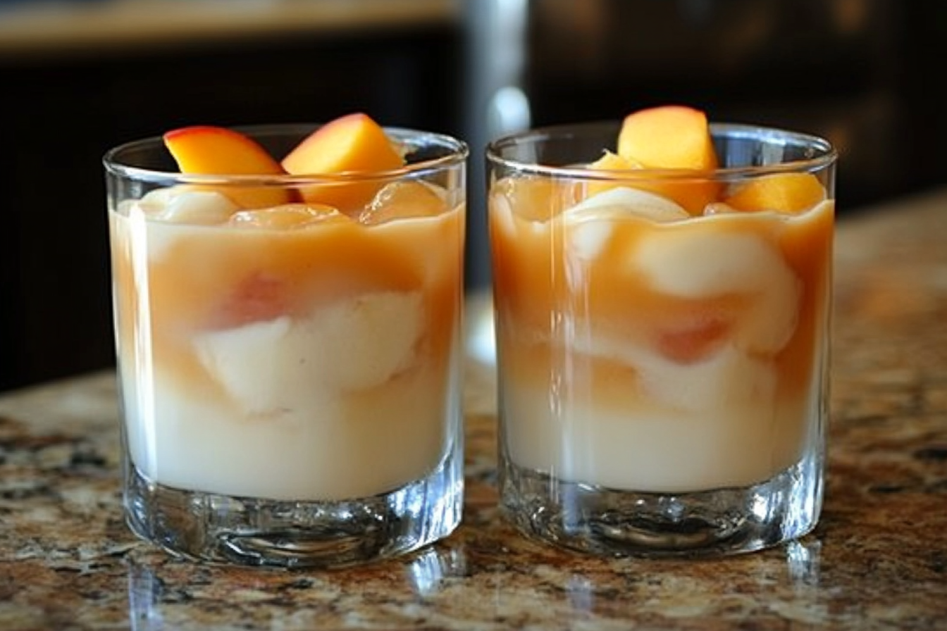 Duraznos con crema y vodka