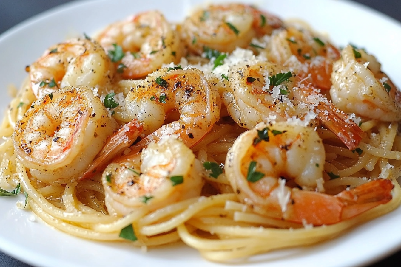 Espagueti con camarones