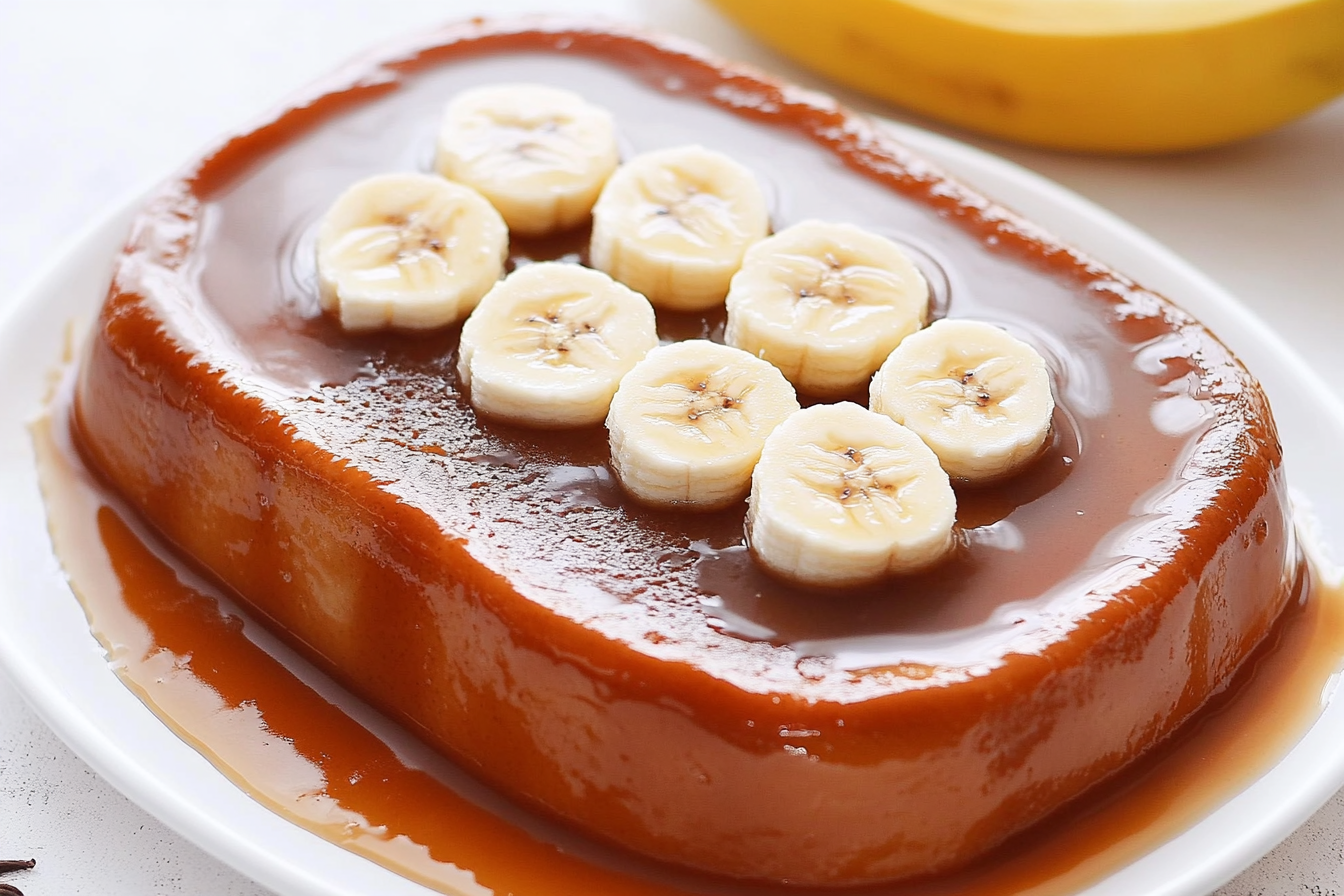 Flan cremoso de plátano