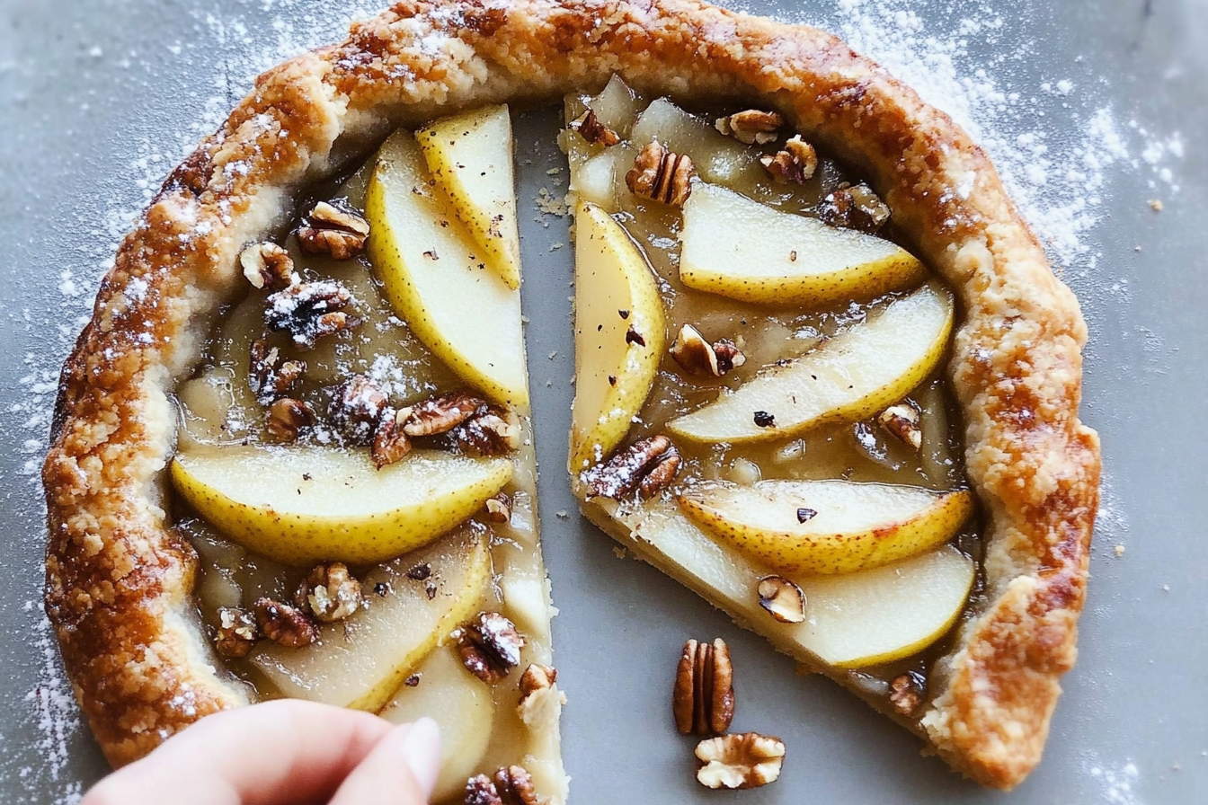 Galette de peras y nueces