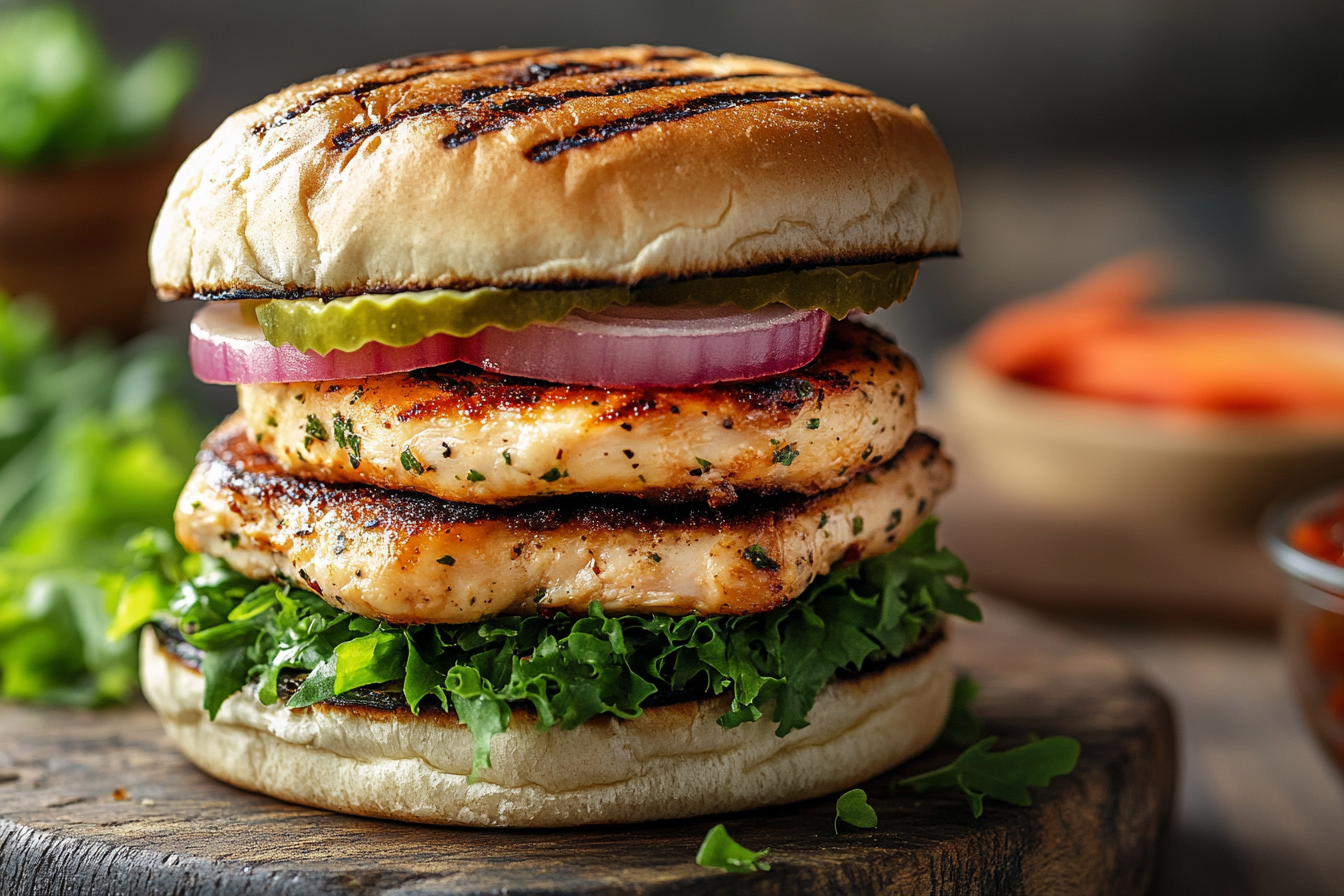 Hamburguesa apilada de carne