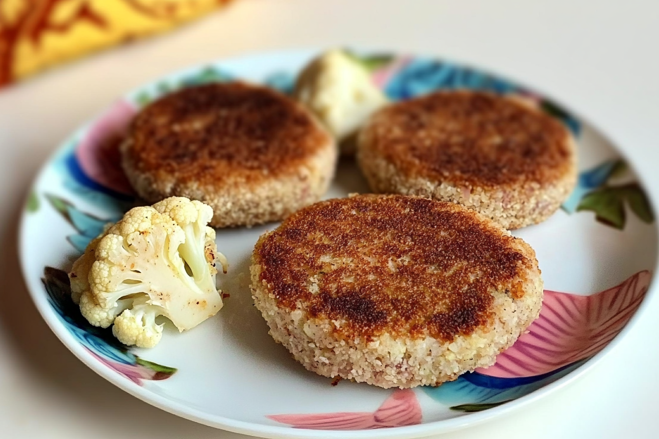 Hamburguesas de atún y coliflor