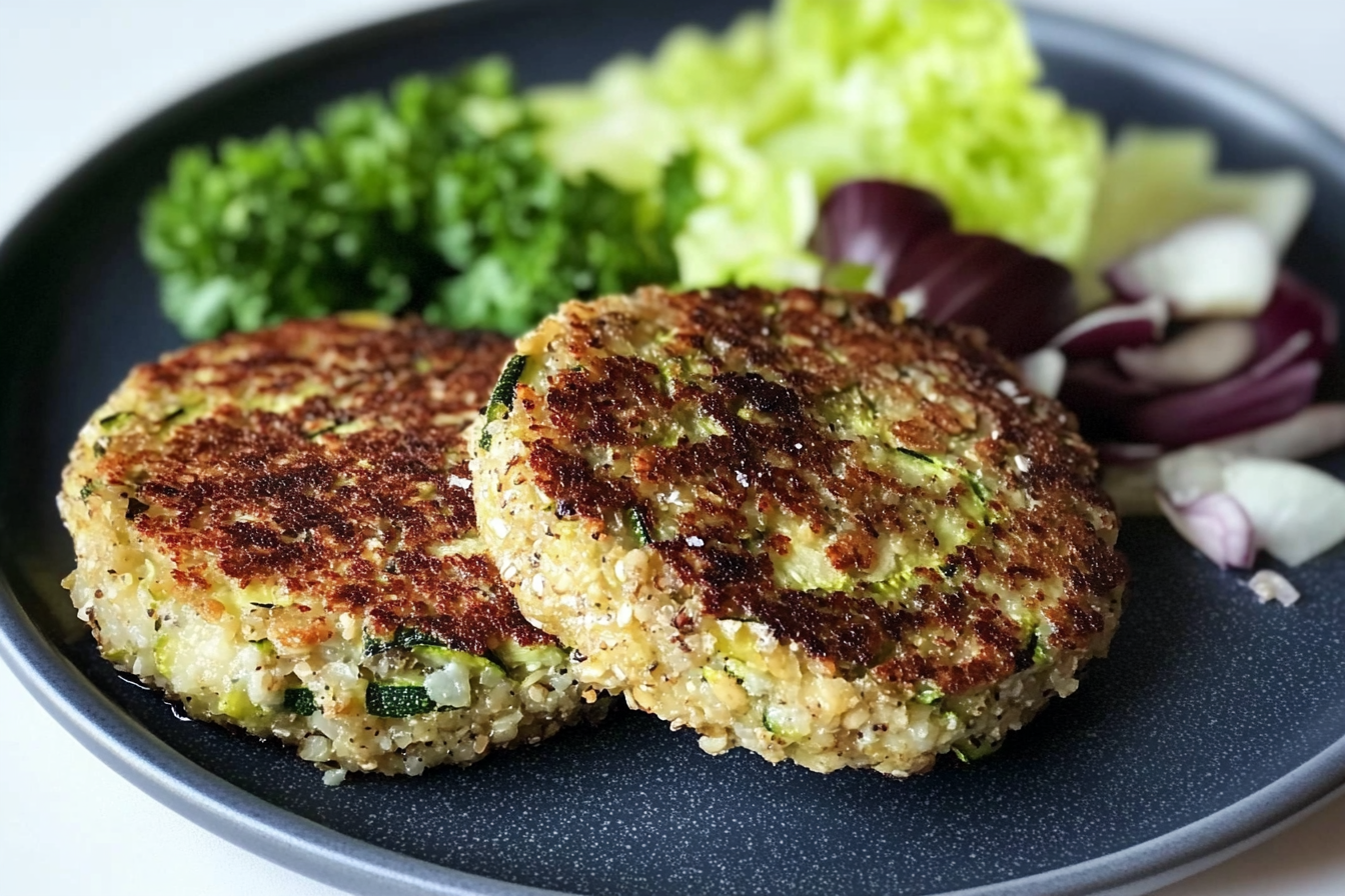 Hamburguesas de avena y calabacín