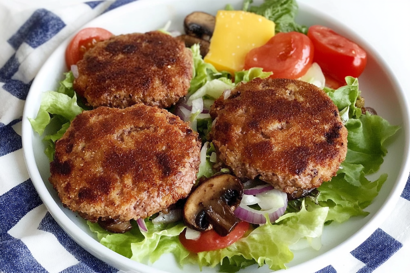 Hamburguesas de setas y cebolla