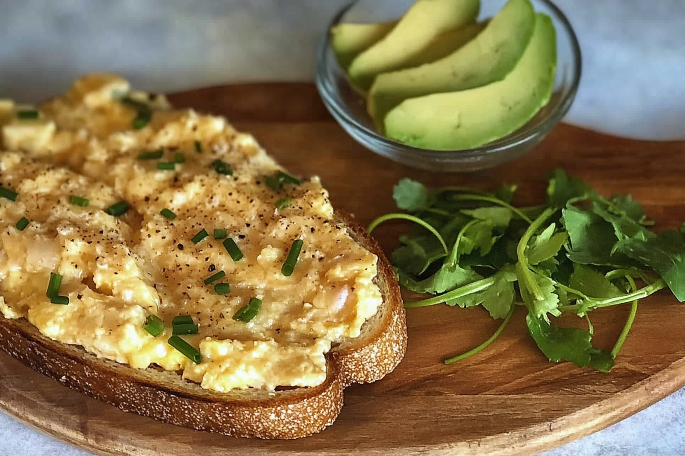 Huevos revueltos con queso