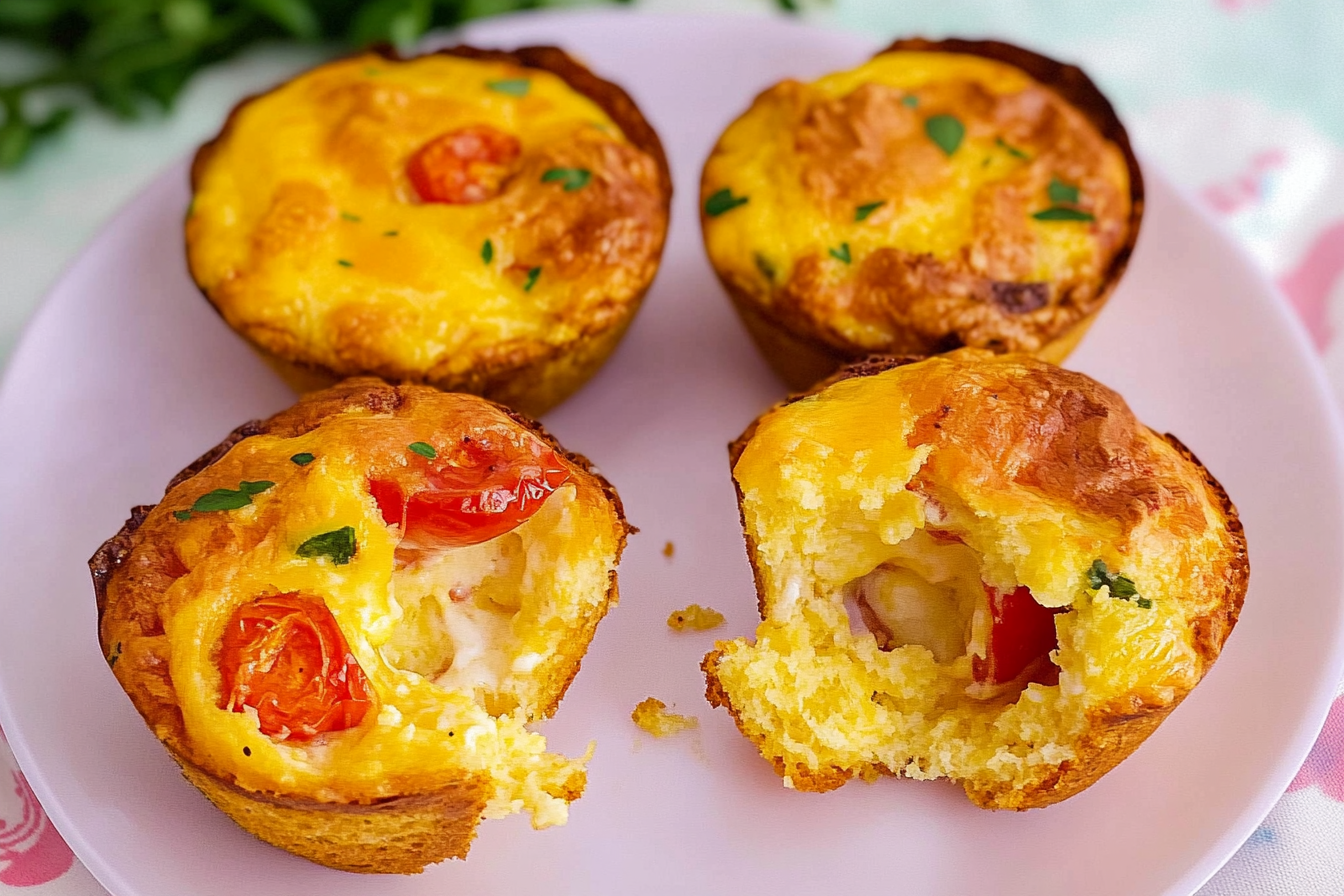 Muffins salados de tomate y queso