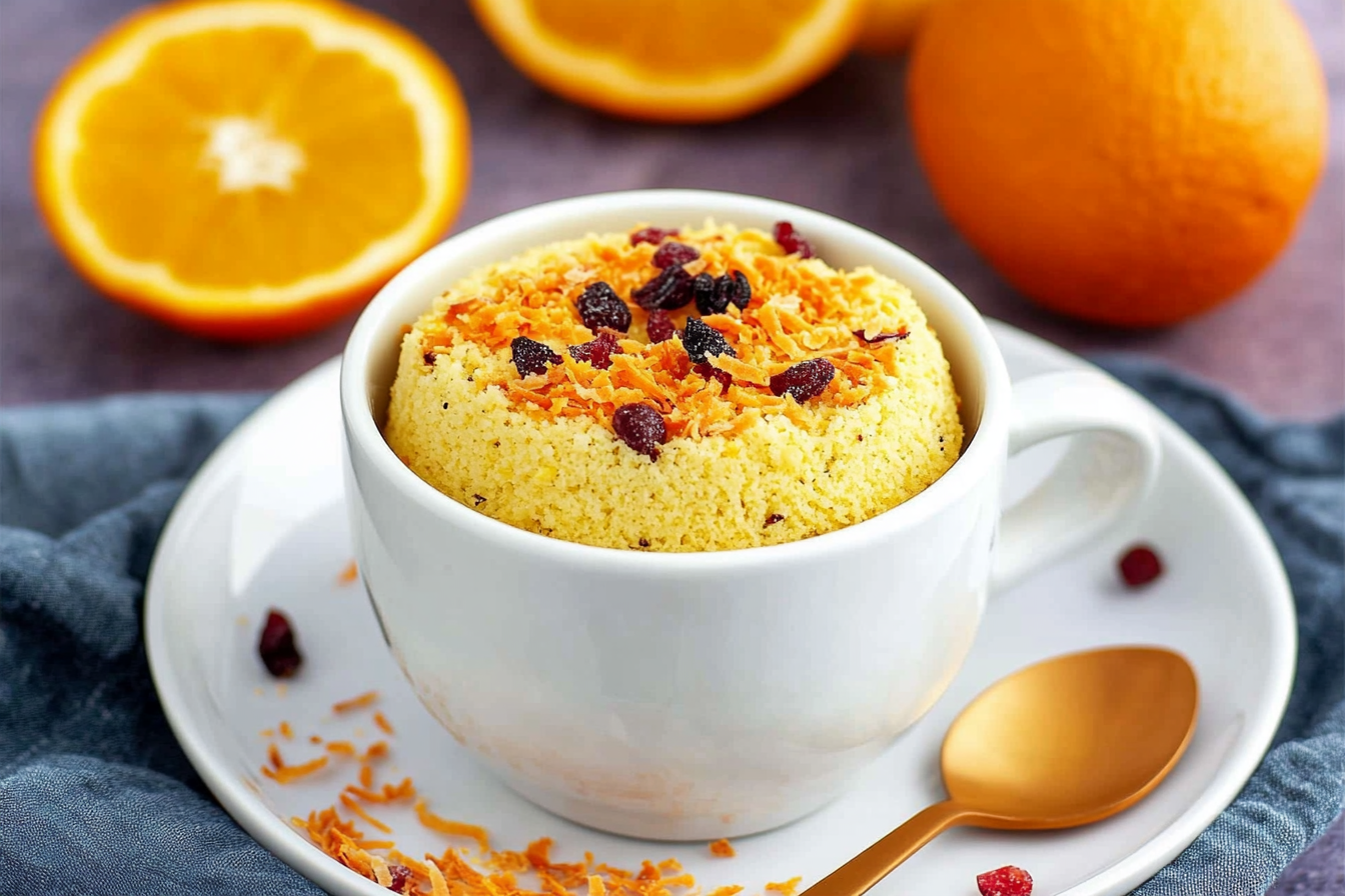 Mugcake de naranja y coco