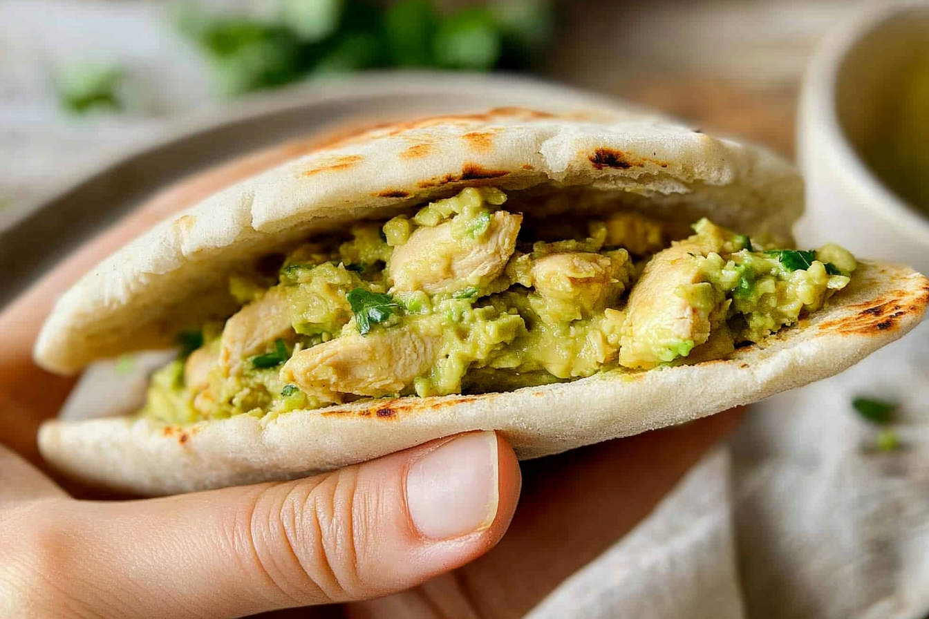 Pan pita relleno de pollo