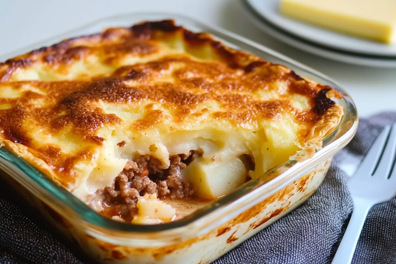 Pastel de carne con puré