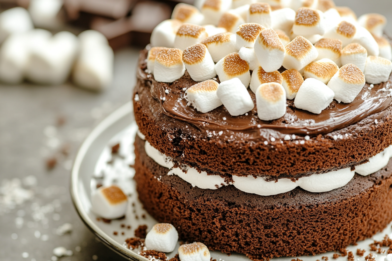 Pastel de chocolate S'mores