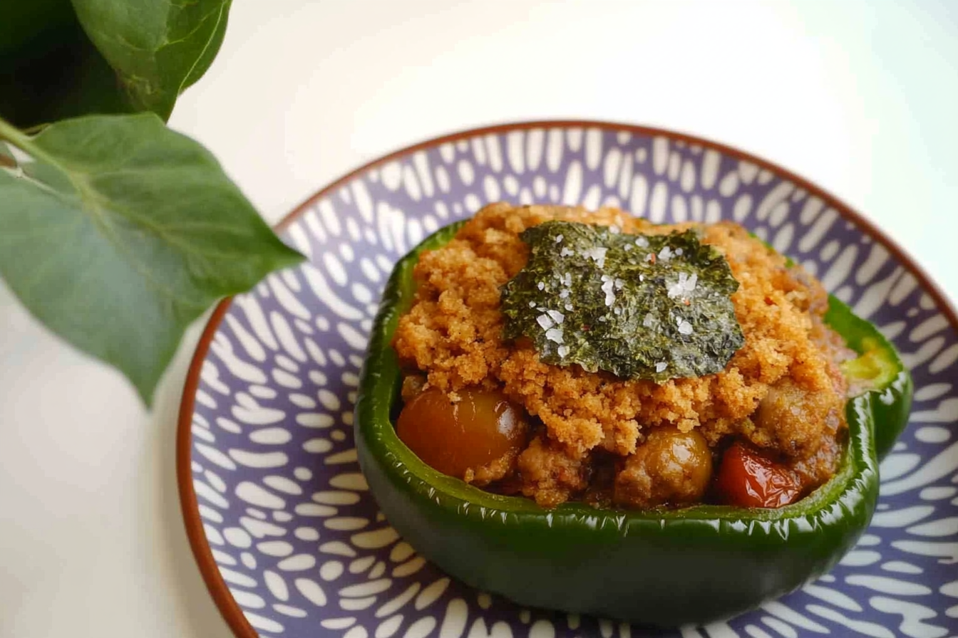 Pimiento verde relleno de carne