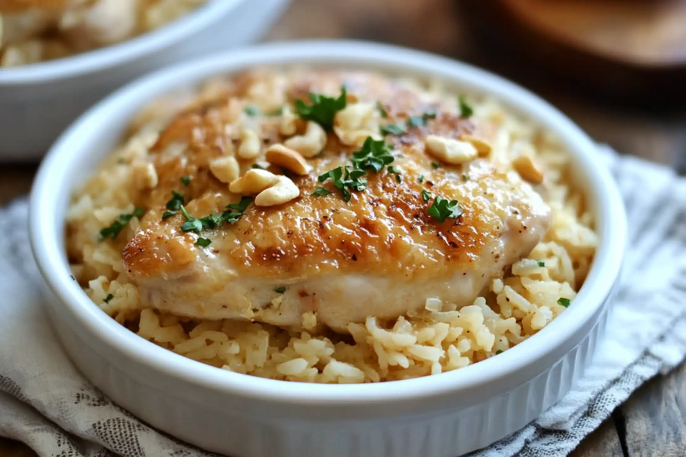 Pollo al horno con arroz