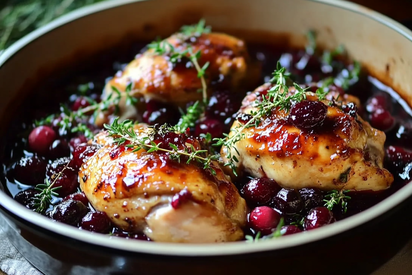 Pollo glaseado con arándano
