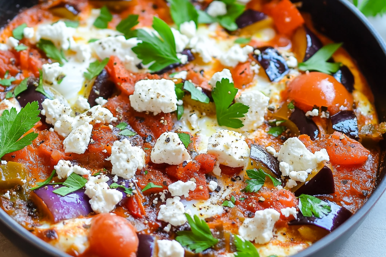 Shakshuka de berenjena y feta