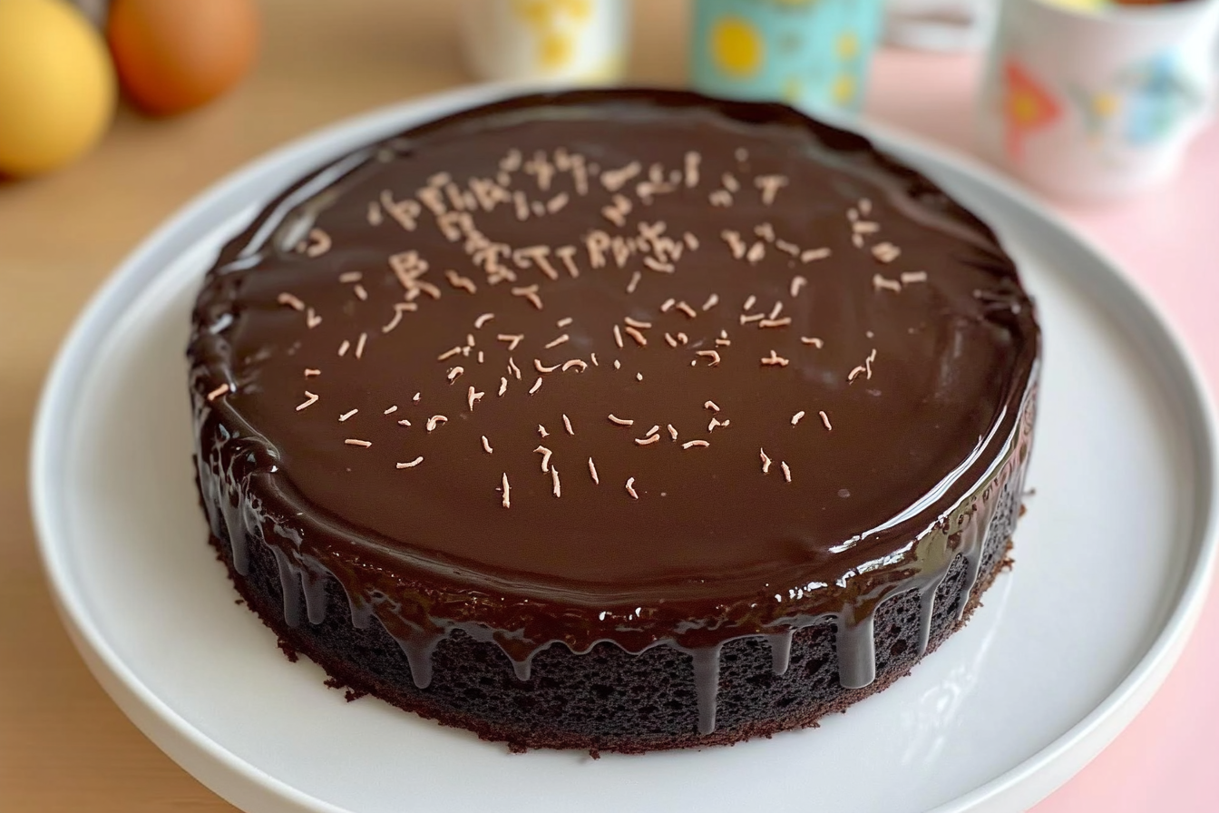 Tarta de chocolate para cumpleaños