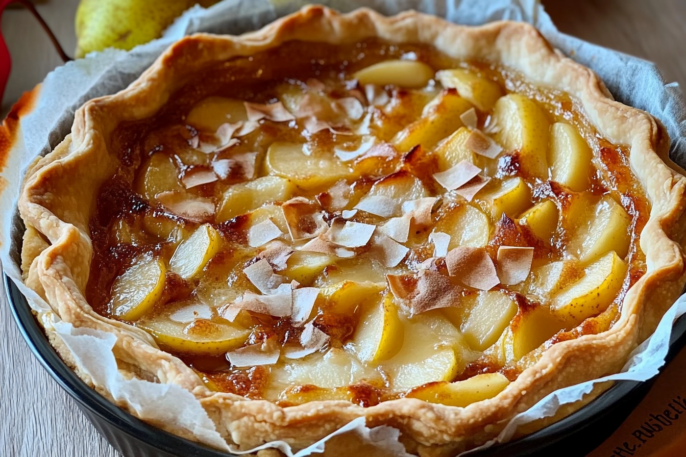 Tarta de peras con queso