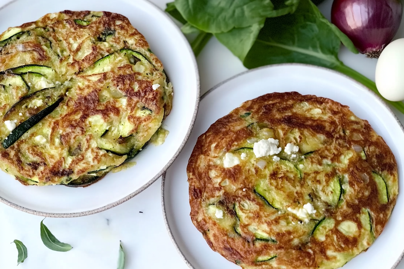 Tortilla de calabacín y cebolla