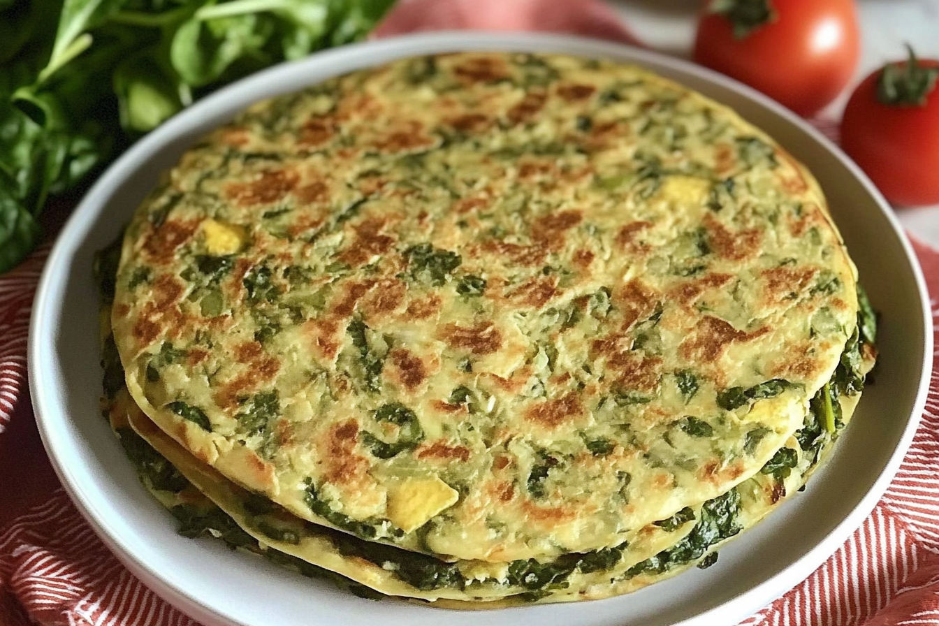 Tortilla de espinacas y queso