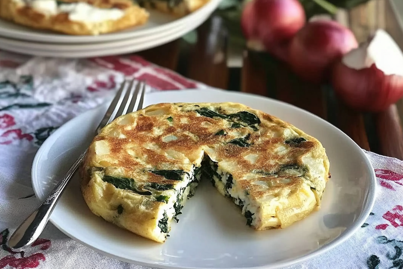 Tortilla de patata y espinacas