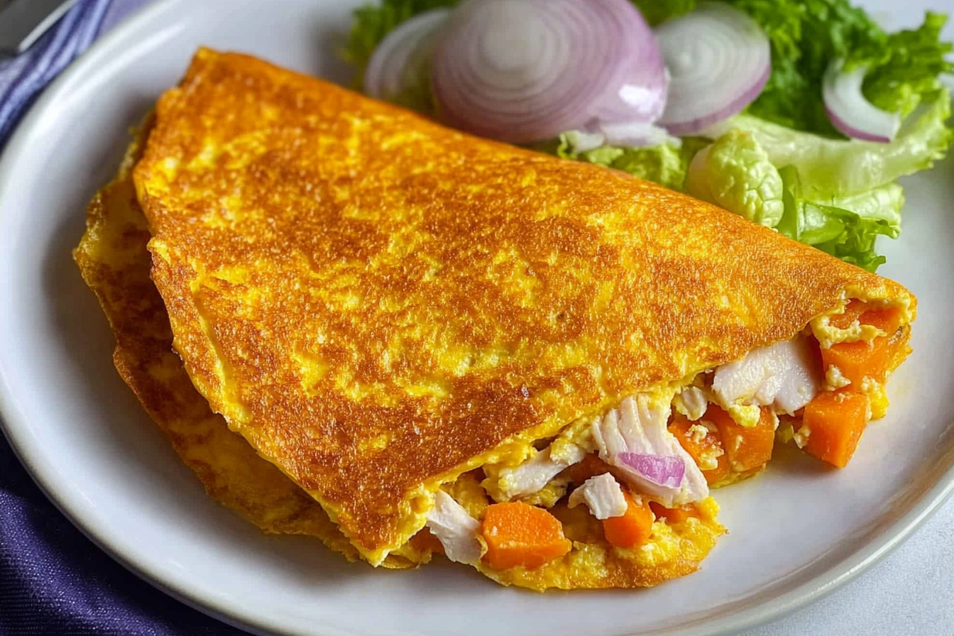 Tortilla de zanahoria rellena