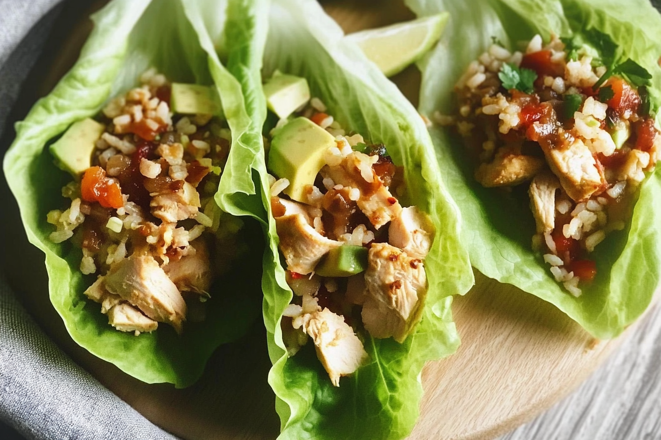 Wraps de lechuga con pollo