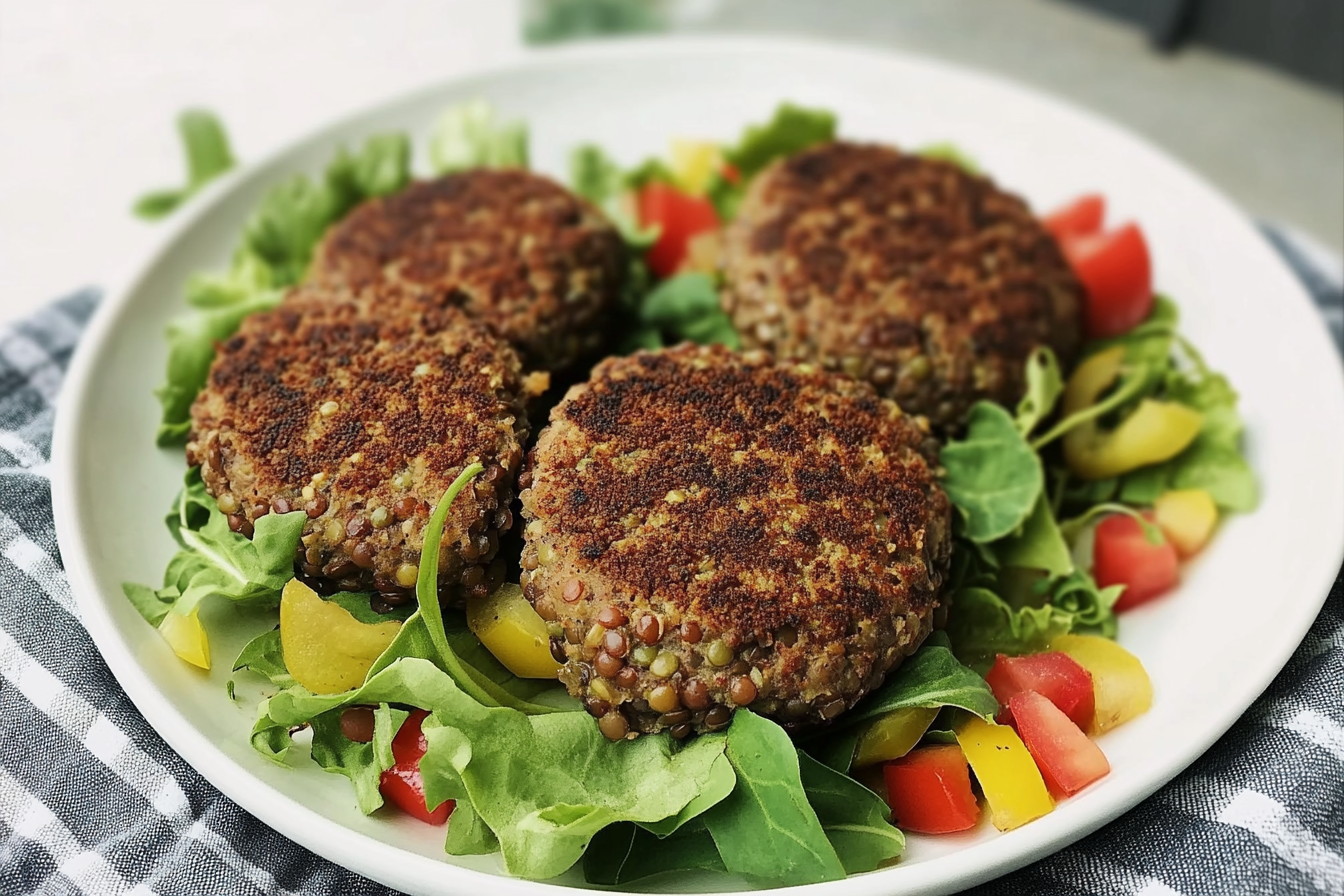 Hamburguesas de lentejas y pimiento