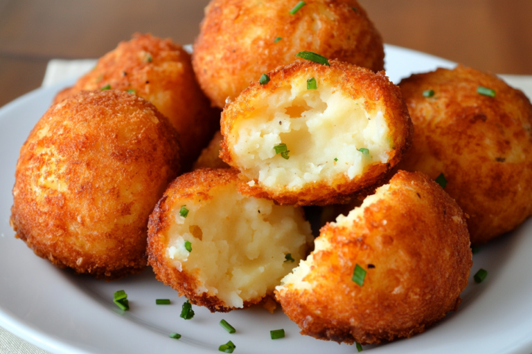 Bolas de puré de papa con queso