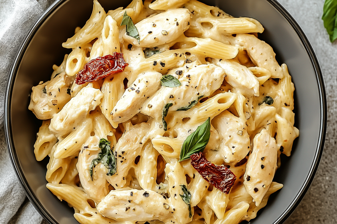 Pollo de boda con pasta