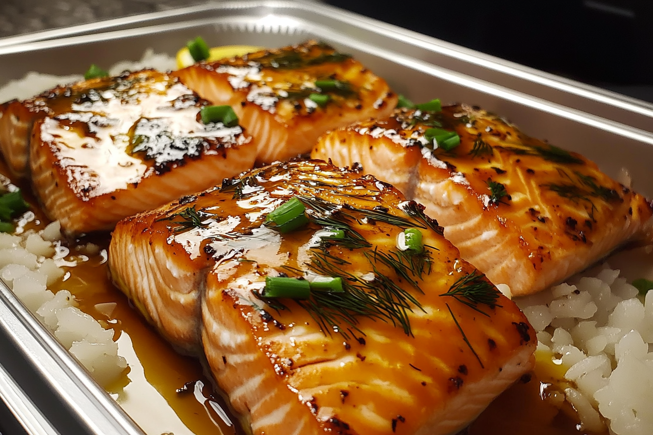 Salmón al horno con miel