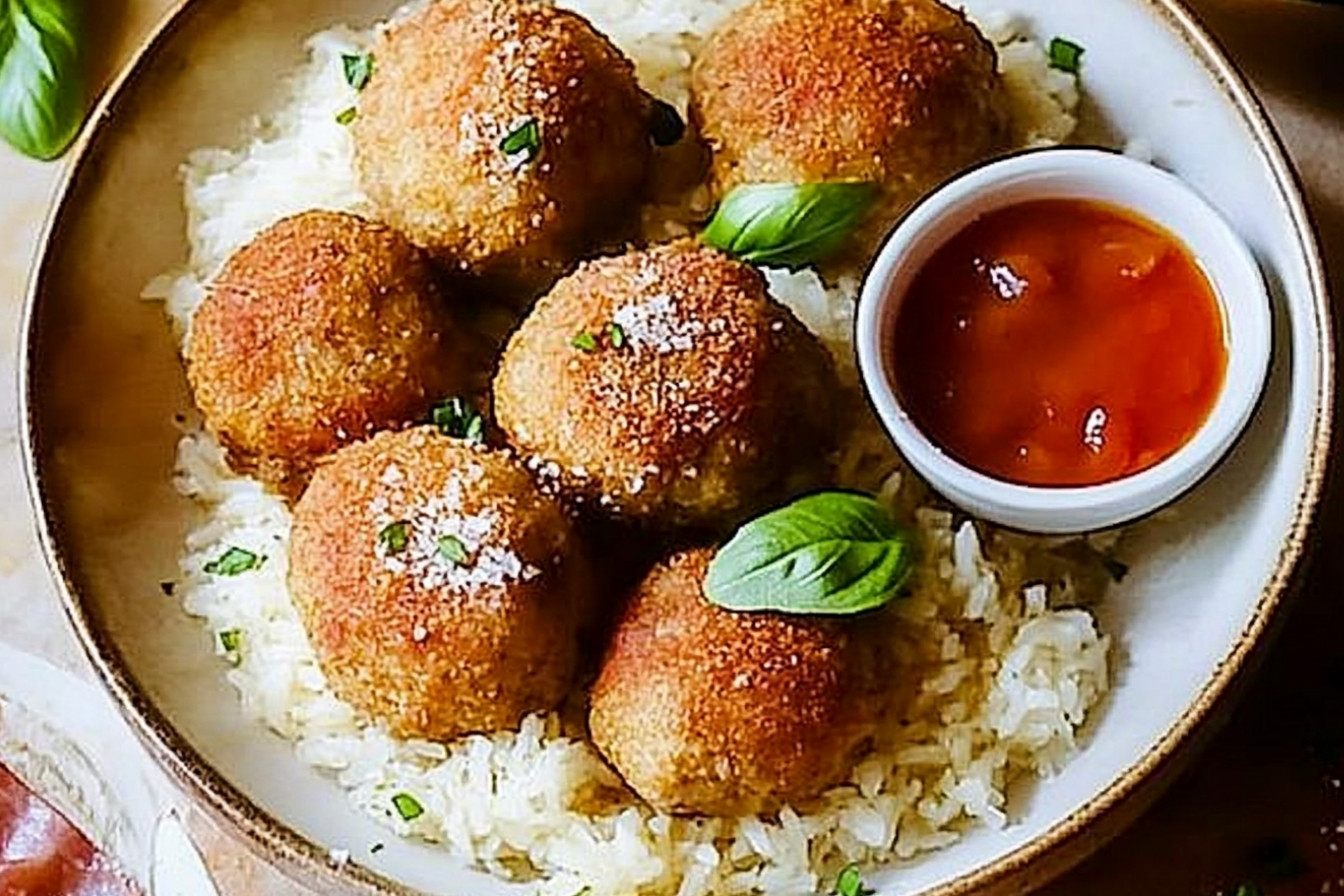Albóndigas de arroz con jamón