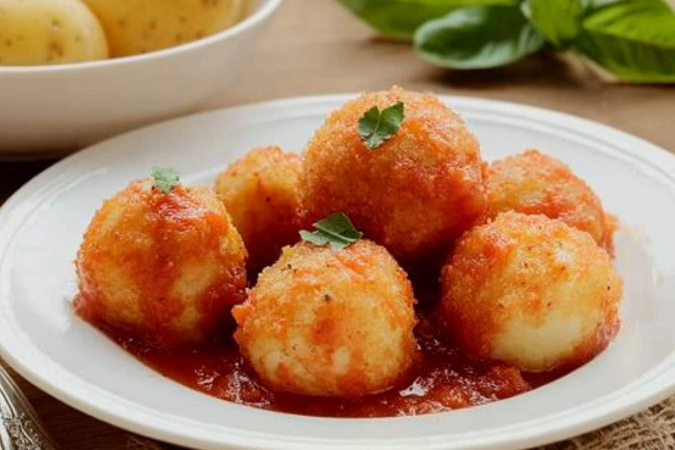 Albóndigas de papa en salsa