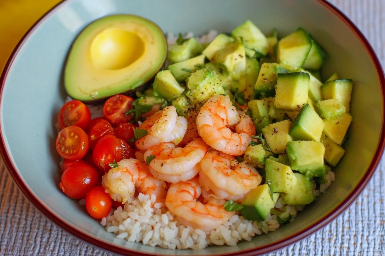 Bowl de arroz con gambas