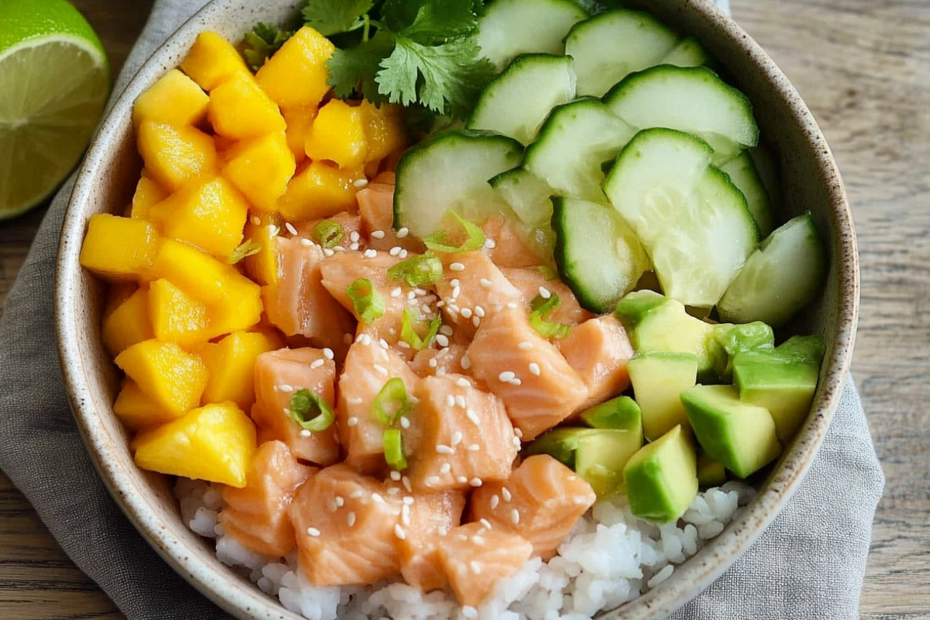 Bowl de salmón y mango