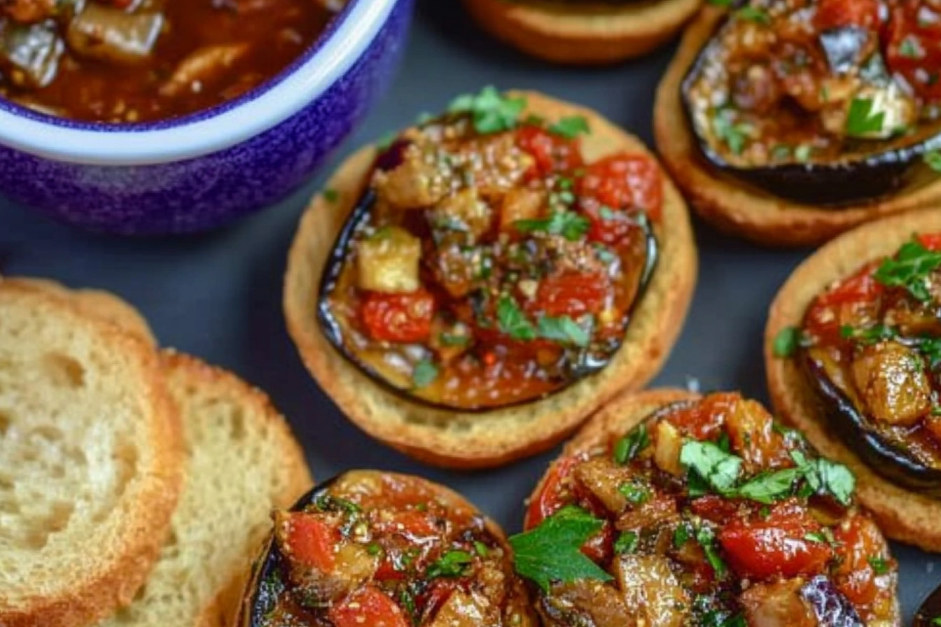 Bruschetta de berenjena asada