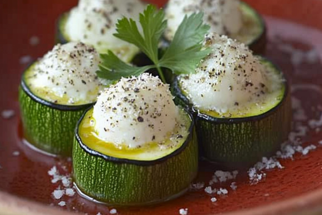 Calabacines rellenos de queso