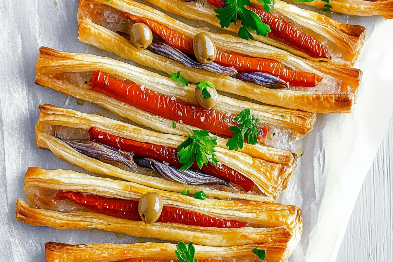 Canapés de hojaldre con anchoas