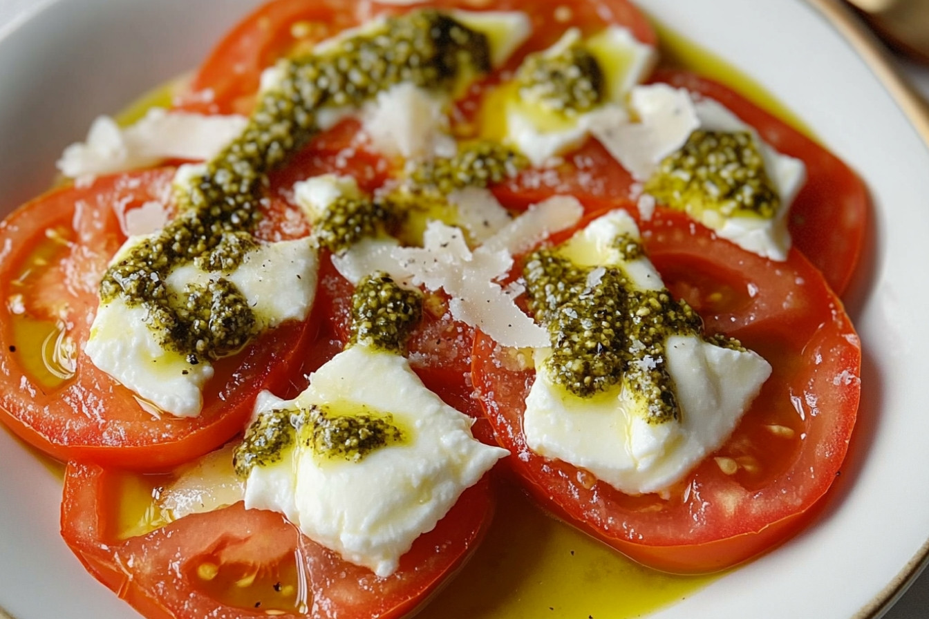 Carpaccio de tomate y mozzarela
