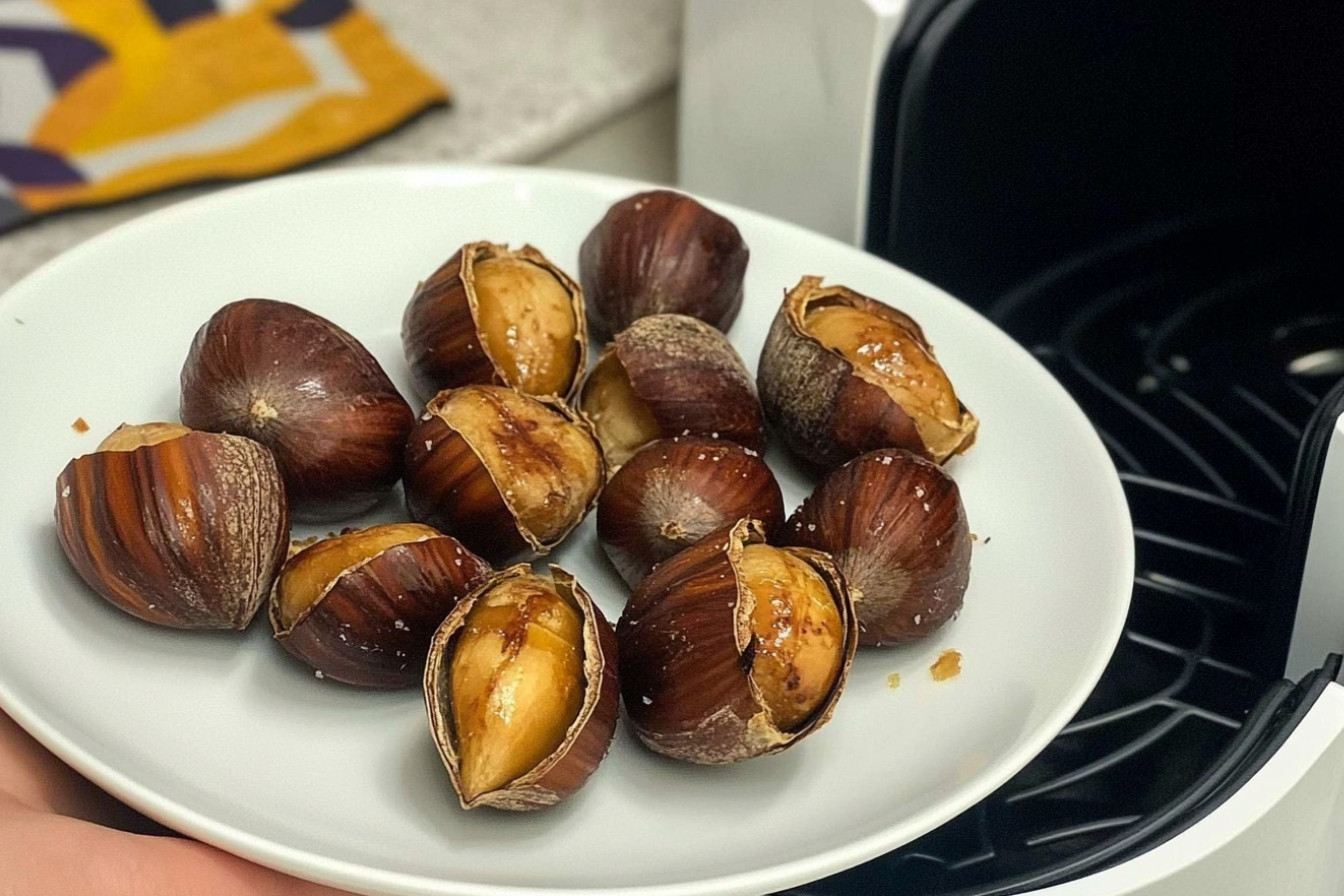 Castañas asadas en freidora aire