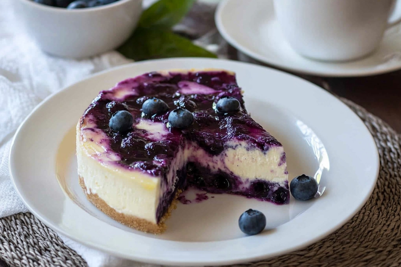Cheesecake de arándanos cremosa