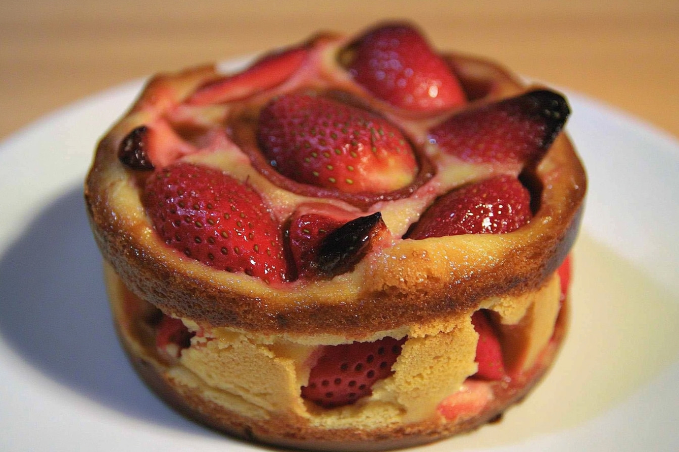 Clafoutis de fresas en cocotte