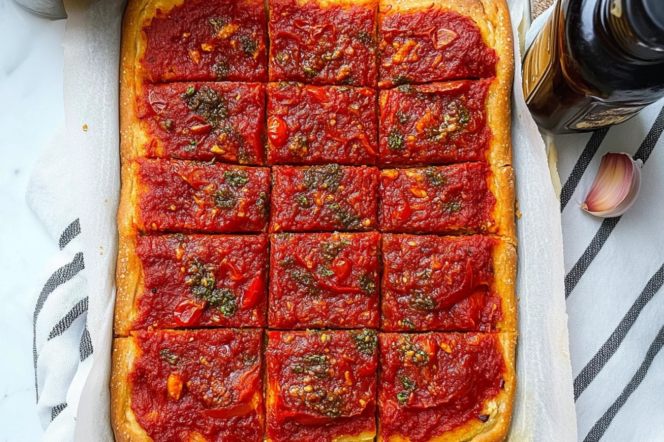 Coca de tomate fresco