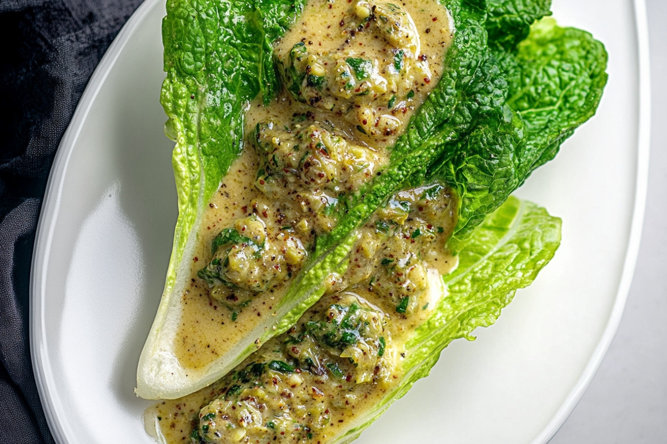 Cogollos a la plancha con salsa