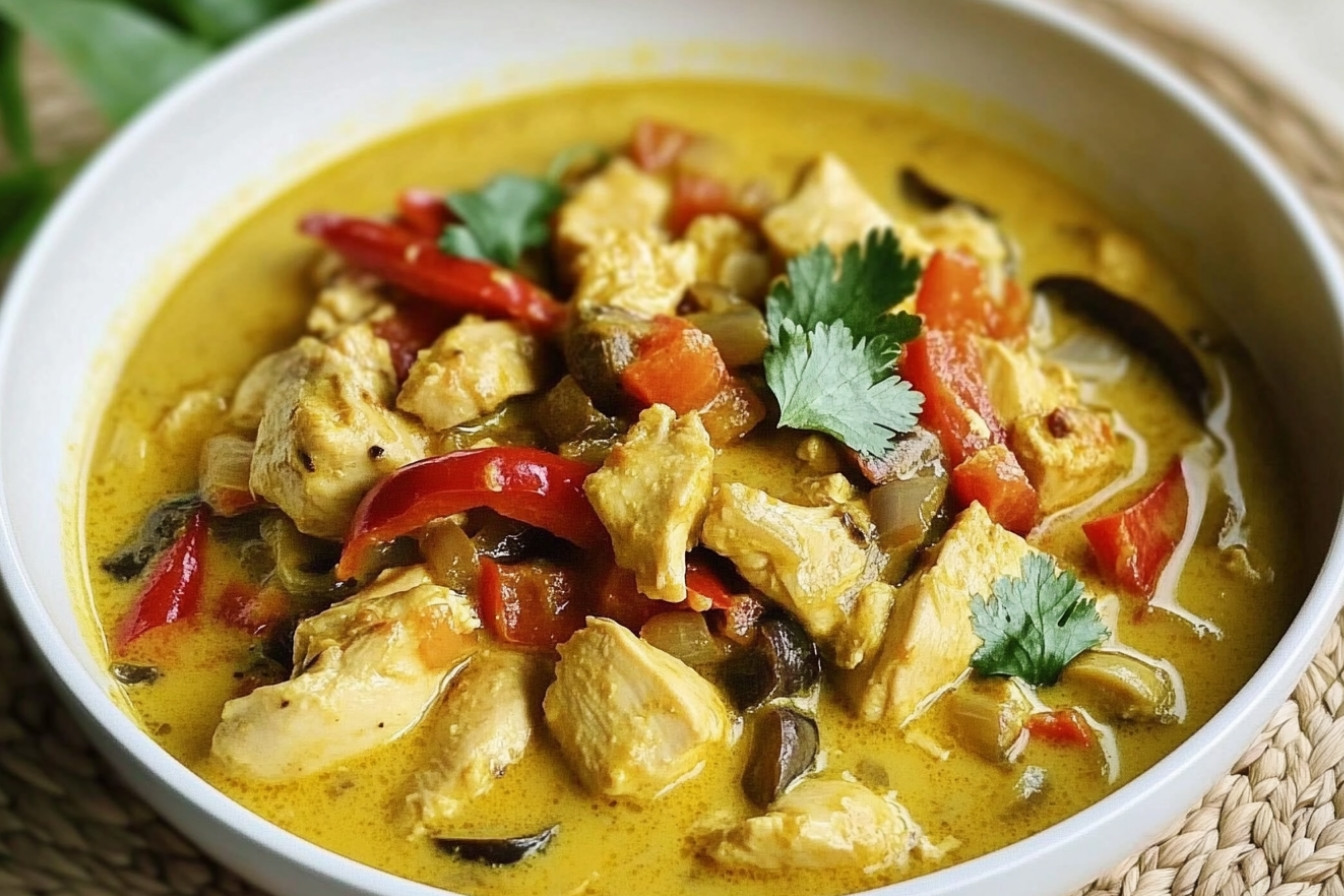 Curry de pollo y pimiento rojo