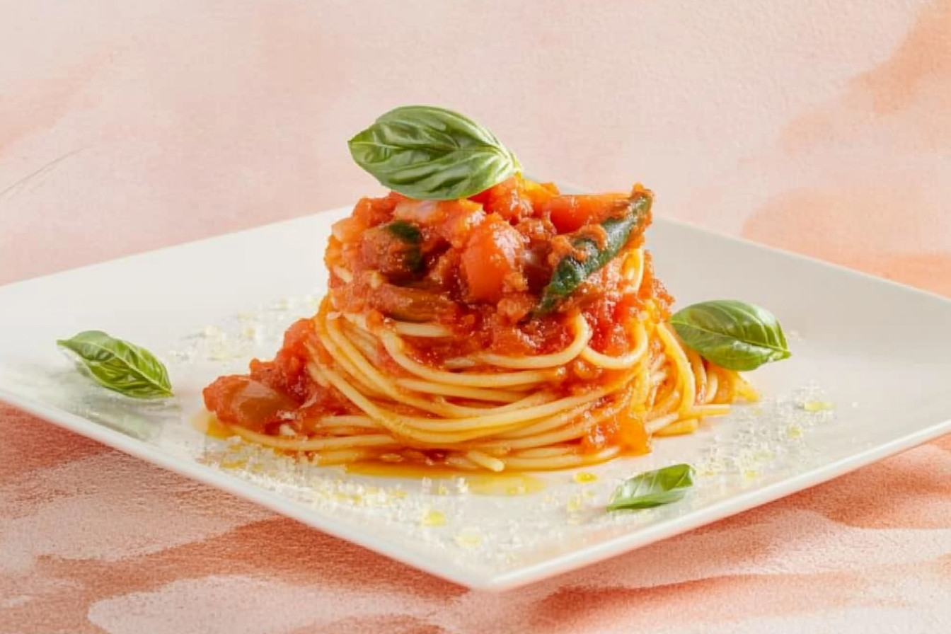 Espaguetis con salsa de tomate